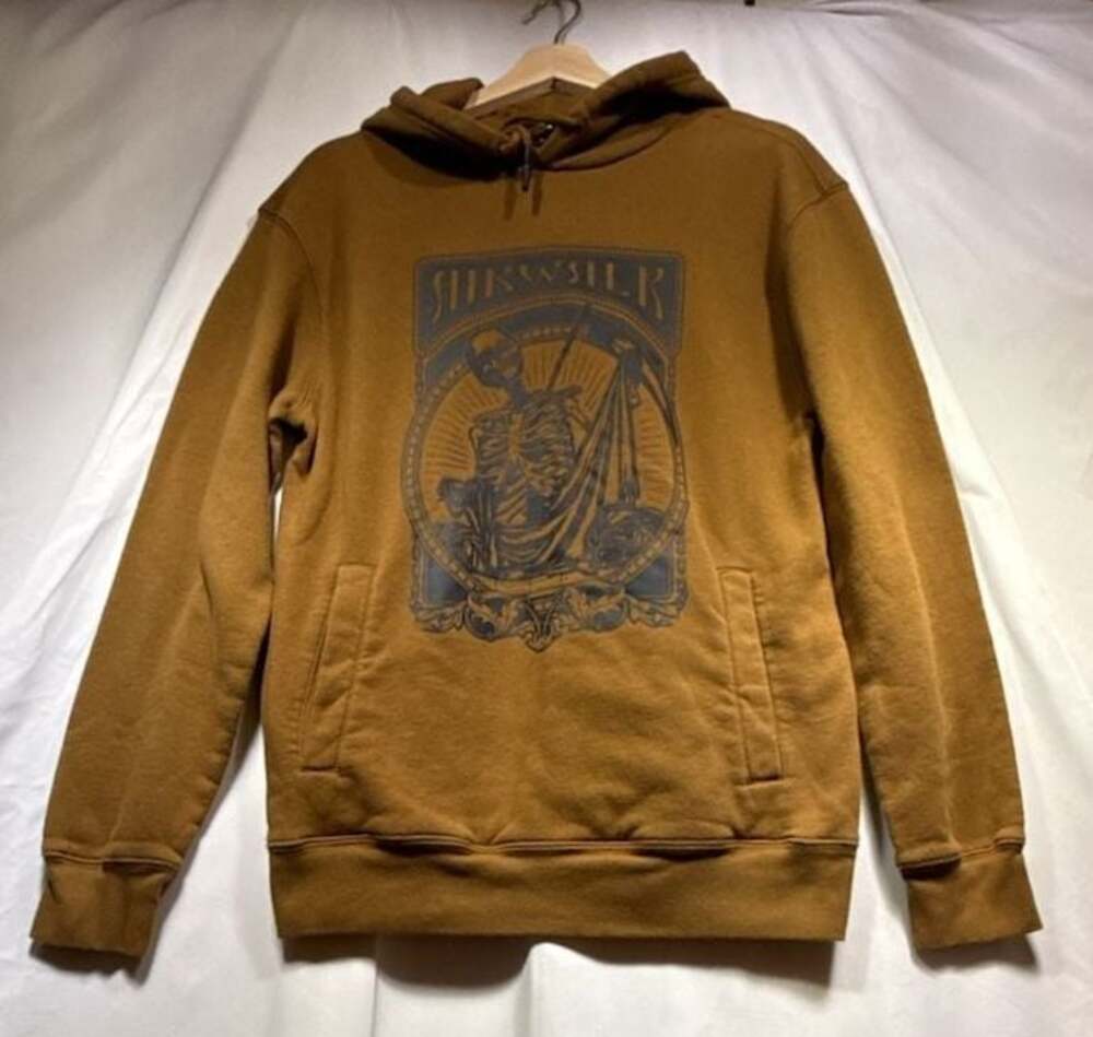 Airwalk Brown Grim Reaper Skeleton Graphic Pullover Hoodie Size Small